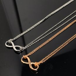 Luxury Necklace Womens Designer Bracelet Love Jewellery Fashion Endless Pendant Double Chain Necklace Ladies Deluxe Bracelets 925 Silver Hot-7