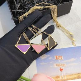 Luxury pendant necklace fashion mens and women inverted triangle P letter gold chain Jewellery men and womens fashions personality c266G