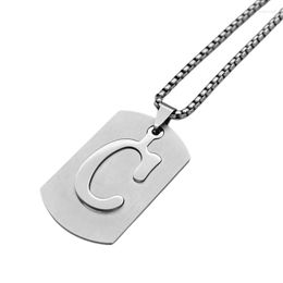 Chains 26 Letter A-Z Necklaces Stainless Steel Silver Colour Choker Separable Initial Pendant Men Alphabet Jewellery