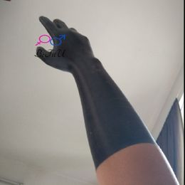 Five Fingers Gloves Latex Fetish Mitten 06mm Plus Thickness Slim Finger Seamless Unisex Natural 3D 230921