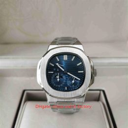 Items Mens Watch Classic 40 5mm Nautilus 5712 1A-001 Blue Dial Power Reserve Sapphire Glass Watches Transparent Mechanical Aut300g