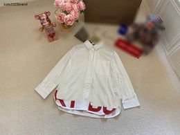 designer Baby Shirt high quality Kids lapel jacket SIZE 110-150 CM Red letter logo print at hem Child Blouses Sep20