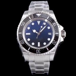 ST9 Watch Stanless Steel Deep Men Ceramic Bezel Black Dial Glide Lock Clasp Automatic Business Casual mens Watches222s