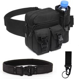 Waist Bags 3Pcslot Outdoor Bag Set Included Belt Hook Men Tactical Waterproof Molle Camouflage Hunting Hiking Climbing Nylon Pack 230920