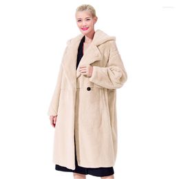 Women's Fur 5XL Hooded Faux Jacket Women Winter Long Plush Coat Female Oversized Fluffy Teddy Ladies Plus Size 2023