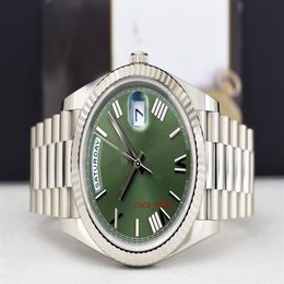 TOP A FACTORY sapphire wristwatches 42mm Diamond Dial BP Factory Maker White Gold Day-Date 40 Green Roman 228239 Sapphire Automati261y