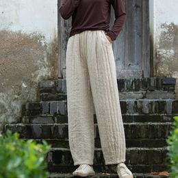 Women's Pants 2023 Winter Good Quality Warm Thicken Cotton Trousers For Women High Waist Straight Casual Loose Simple Female Outdoor