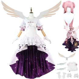 Anime Costumes Anime Puella Magi Madoka Magica Kaname Madoka Cosplay Costume Goddess Skirt Evening Dress Wing Woman Sexy Carnival Suit