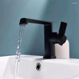 Bathroom Sink Faucets Basin Faucet Mixer Tap Brass Black/Chrome Washbasin Single Handle And Cold Waterfall