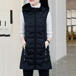 Women's Vests Winter Down Jacket For Women Long Style Coats Sleeveless Feather Warm Waistcoat Vest Outerwear Woman V219