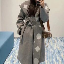 2023 Hot Womens Wool Blends Autumn Winter Outerwaer Trendy Fashion Classic Letter Pattern Women Coats Bathrobe Style thekhoi-12 CXG9219