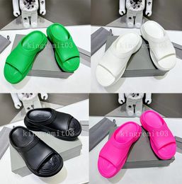 Rubber AAAAA Poolslides Dupe Designer Slipper Men Women Slippers Platform Sandals Chunky Sole Foam Slide Summer Beach Flip Flops 17732 s