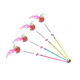 Cat Toys Toy Cute Funny Catrod Colorf Teaser Wand Steel Wire Plastic Cats Interactive Stick Pet Wholesale Sn2356 Drop Delivery Home Dh9Kp