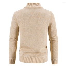 Men's Sweaters Men Sweater Cardigan Stylish Full Zip Knitted With Pockets Solid Color Long Sleeve For Casual
