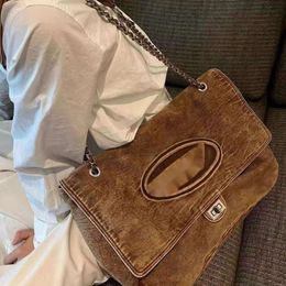 Vintage denim shoulder bags men women totebag punk designer bag large capacity shopping Bag womens Y2K underarm chain handbag fashion messenger Bags