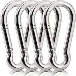 Carabiners 3 Inch Stainless Steel Spring Snap Hook Carabiner 316 Stainless Steel Clips Small Carabiner Set of 4 Quick Link Snap Key Lock 230921