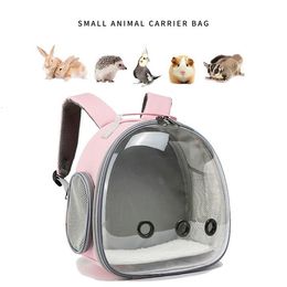 Small Animal Supplies Pet Backpack Hamster Transparent Guinea Pig Sugar Glider Ferret Bag Rabbit Bunny Cage 230920