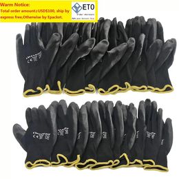 wholesale Work Gloves PU Coated Nitrile Safety Glove for Mechanic Working Nylon Cotton Palm CE EN388 OEM hand protection ZZ