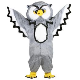 Performance Grey Owl Mascot Costumes Halloween Cartoon Character Outfit Suit Xmas Outdoor Party Outfit Unisex Promotional Advertising Clothings