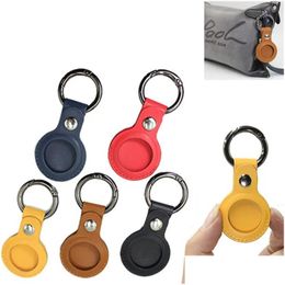 Christmas Decorations Colorf Leather Keychain Party Favor Anti-Lost Airtag Protector Bag All-Inclusive Locator Individually Packaged S Dhkqn