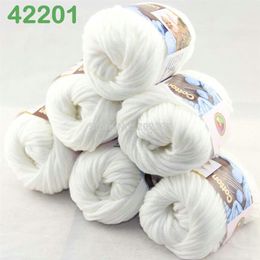 LOT of 6 BallsX50g Special Thick Worsted 100% Cotton Knitting Yarn White 2201289m