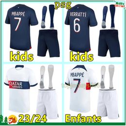 2023 2024 psgES football jersey kids shirt paris 23 24 mbappe kids football kits soccer jerseys shirts kit socks maillot foot camisetas futbol