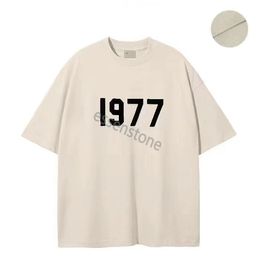 23ss Designer Tide T Shirts 1977 Chest Letter Laminated Print Short Sleeve High Street Loose Oversize Casual T-shirt 100% Cotton Tops for Men and Women Essen tshirt