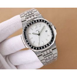 luxury fromal full diamod watch 5711 mechanical wristwatches H576 Peta Pli 5711 men's Automatic movement uhr montre patk iced out watches