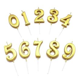 Other Event Party Supplies Champagne Number 0-9 Happy Birthday Cake Candles Topper Decor Candle Diy Home Supplie Numbers 20220112 Dhznk