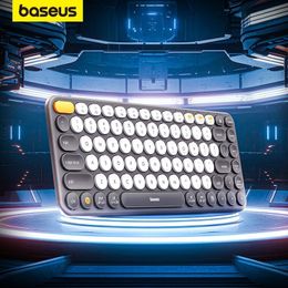 Keyboards Baseus Bluetooth Wireless Keyboard 5.0 2.4G USB Silent US Layout Keyboards EN 84 / 105 Keycaps For MacBook iPad PC Tablet 230920