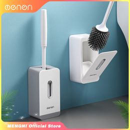 Toilet Brushes Holders MENGNI-Toilet Brush Silicone Brush Head Toilet Cleaning Brush For Bathroom Household Cleaning Tool Bathroom Accessories Sets 230921