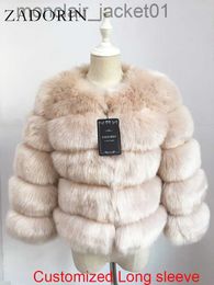 Women's Fur Faux Fur ZADORIN Long Sleeve Faux Fox Fur Coat Women Winter Fashion Thick Warm Fur Coats Outerwear Fake Fur Jacket Women Clothing J230921