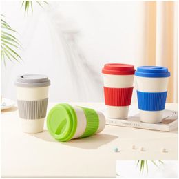 Mugs Mid-Autumn Festival Gift Bamboo Fibre Coffee Slag Cup Accompanying Water Afternoon Tea Sile Er Drop Delivery Home Garden Kitchen Dhx6Q