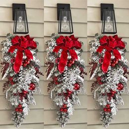 Christmas Decorations Christmas Wreath for Front Door Christmas Door Wreath Red Ball Ornaments for Door Window Mantle Indoor Outdoor Christmas Decorat HKD230921