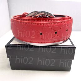 Fashion Big buckle genuine leather belt White box designer men women high quality mens belts22