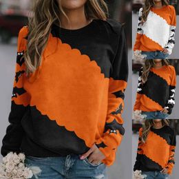 Women's Hoodies Womens Hood Sweaters Fashion Shirts For Halloween Print O Neck Casual Sweatshirt Round Fit Pullover Tops Long Sleeve