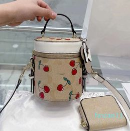 Women Letter Designer Bag Women Luxurys Shoulder Bags Mini Bucket Bags With Purse Fashion 6 style Cherry Pattern Purse Handbag 230420