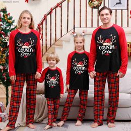Family Matching Outfits Red Black Plaid Christmas Pyjamas Family Matching Outfit Set Xmas Pjs Mommy Daughter Me Mother Father Kids Long Sleeve 2023 New T230921