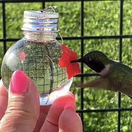 Other Bird Supplies Handhold Hummingbird Feeder Light Bulb Pentagram Shape Drinker Water Plastic Outdoor Garden Window Suction Cup