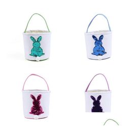 Other Event Party Supplies Dhs Easter Basket Canvas Buckets Personalized Bunny Gift Bags Tail Tote Bag 10 Styles Mix Sn1917 Drop D Dhnz8