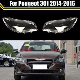 Headlamp Cover For Peugeot 301 2014-2016 Headlight Lens Car Light Replacement Auto Shell Transparent Lampshade Glass Caps