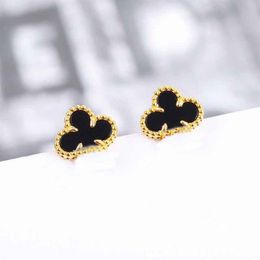 S925 silver stud earring with black white grey red color in 18k gold and 18k rose gold plated women engagement 322Q