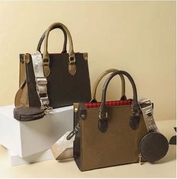 Tote AB Double sided popular womens casual leather handbag uxerys Handbag Designer Letter Crossbody Bag Stylish Classic style purse