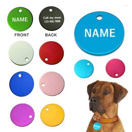 Dog Tag 9pcs 25mm Simple Personalised Custom Name Round Collars Pet Identity Anti-lost Necklace Accessories