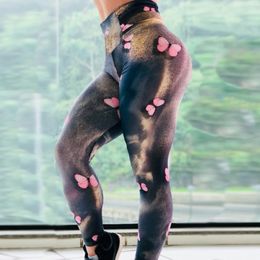 High Waist Sports Leggings Women Yoga Pants Gym Leggins Push Up Female Butterfly Print Fitness Sexy Jeggings Slim Workout