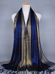 Scarves Hijab Femme Musulman Luxury Sparkly Gold Bright Silk Scarf Women Print Scarves Wraps Men Stoles Bandanas Bufanda Unisex Hombres 230920