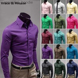 Men's Dress Shirts 20 Colour Quality Anti-Wrinkle Long Sleeve Turn-down Collar Men Shirt Business Fashion Casual Solid Gentry Camisa Masculina M-5XL L230921