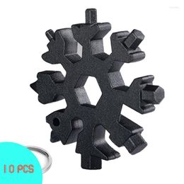 Keychains 10pcs Snowflake Spanner Keyring Multifunction Outdoor Hike Wrench Pocket Tool Key Ring Camp Survive Hand Tools