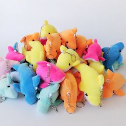 Chaveiros de pelúcia 100 pcs bonito golfinho boneca de pelúcia chaveiro animal chaveiro para mulheres saco pingentes festa de casamento presentes de aniversário 230921