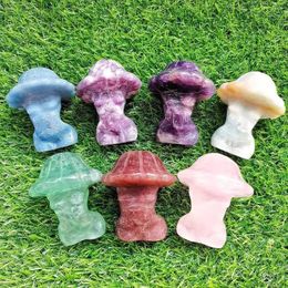 Decorative Figurines Natural Carved Healing Crystal Crafts Mushroom Woman Body Carvings For Gift Decoration XZH